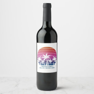 Rótulo De Garrafa De Cerveja Costume De Férias Sunset, Reunião Da Família Be