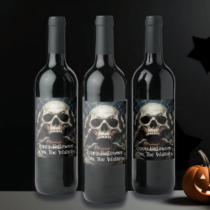 Rótulo De Garrafa De Cerveja Crânio Assustador Halloween Gótico Personalizado