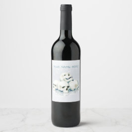 Rótulo De Garrafa De Cerveja Crânios na neve. Personalizado