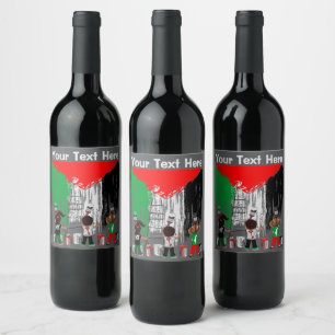 Rótulo De Garrafa De Cerveja Crianças de Gaza Pintando a Bandeira da Palestina 