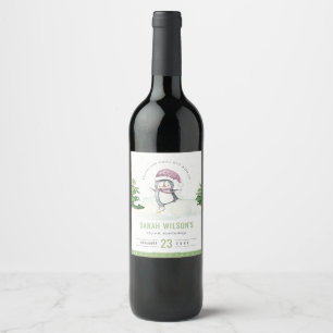 Rótulo De Garrafa De Cerveja Crianças De Pinguim De Inverno De Pastel Cute, Qua