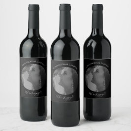 Rótulo De Garrafa De Cerveja Crie seu próprio nome de Noivado de foto, Casal Wi