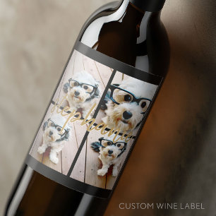 Rótulo De Garrafa De Cerveja Crie Sua Própria Colagem de 4 Fotos - Texto do Scr