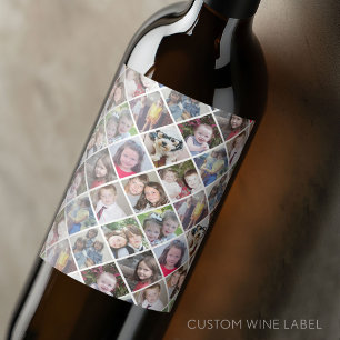 Rótulo De Garrafa De Cerveja Crie uma colagem de fotos personalizada com 12 fot