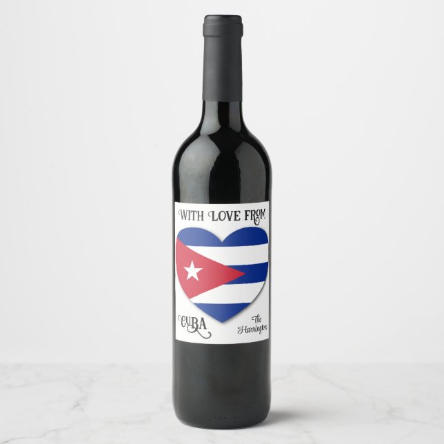 Rótulo De Garrafa De Cerveja Cuba ama texto personalizado (Frente)
