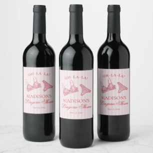 Rótulo De Garrafa De Cerveja Cueca de Chuveiro de Lingerie de Coração Rosa e Ve