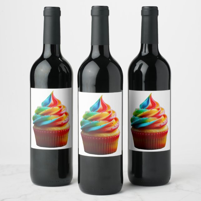 Rótulo De Garrafa De Cerveja Cupa de bolo de arco-íris deslumbrante do Slippery (Garrafas)
