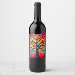 Rótulo De Garrafa De Cerveja cura geométrica colorida coach de yoga adicionar l