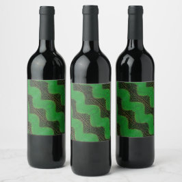 Rótulo De Garrafa De Cerveja Curva verde e pontos claros sobre fundo escuro
