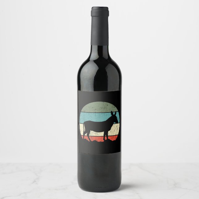Rótulo De Garrafa De Cerveja Cute Donkey | Presente de Amante de os animais | P (Frente)