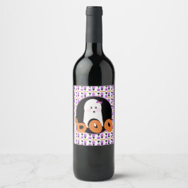 Rótulo De Garrafa De Cerveja Cute Ghoul de Halloween Roxo Laranja