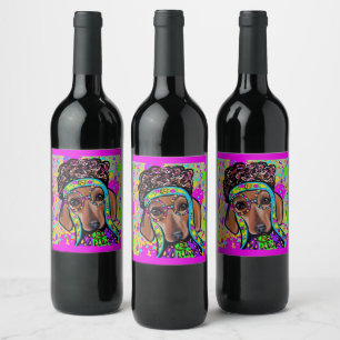 RÓTULO DE GARRAFA DE CERVEJA DACHSHUND VERMELHO