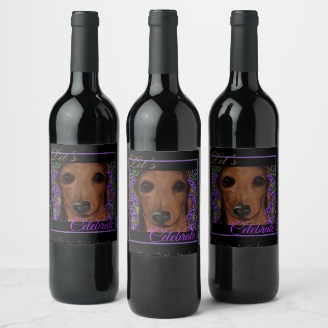 Rótulo De Garrafa De Cerveja Dachshund Vermelho      (Garrafas)