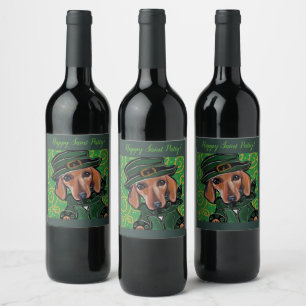 RÓTULO DE GARRAFA DE CERVEJA DACHSHUND VERMELHO