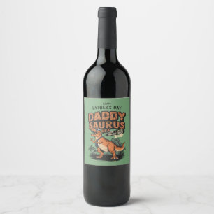 Rótulo De Garrafa De Cerveja Daddysaurus Rex - A Legenda Pré-Histórica Legal