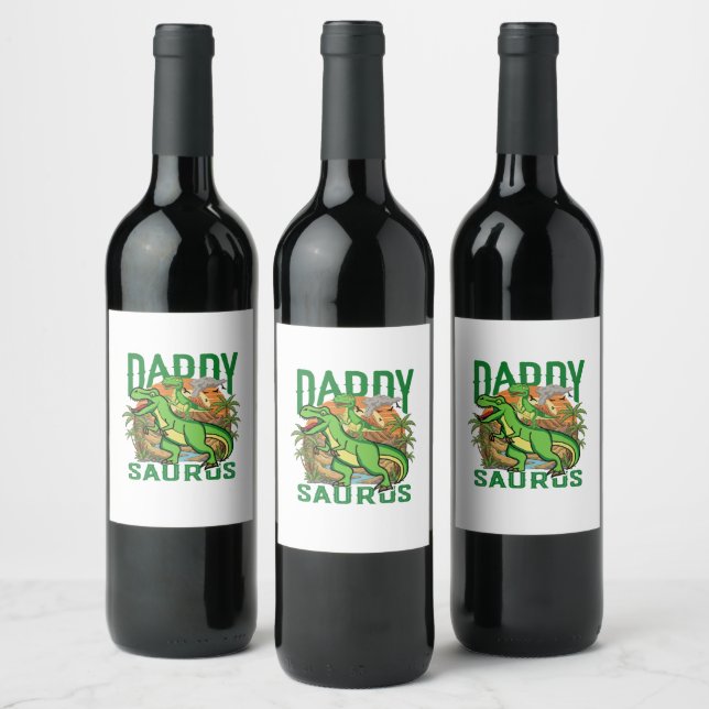 Rótulo De Garrafa De Cerveja Daddysaurus T-Rex Dinossauro Engraçado | Presente  (Garrafas)