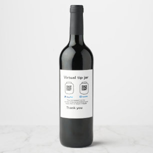Rótulo De Garrafa De Cerveja Dádiva virtual jar q r código doação de moeda PayP