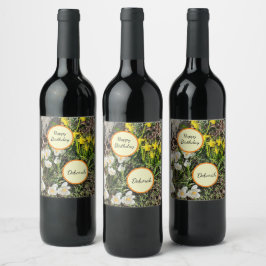 Rótulo De Garrafa De Cerveja Daffodils & Crocus Birthday