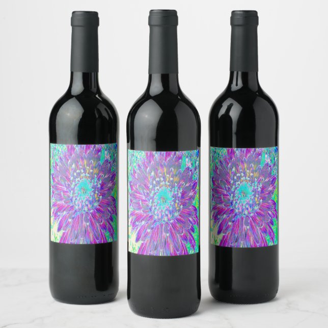 Rótulo De Garrafa De Cerveja Dália Azul-Roxo e Ovo de Robin (Garrafas)