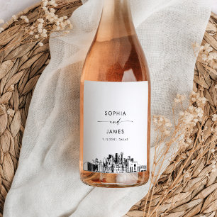 Rótulo De Garrafa De Cerveja Dallas Skyline