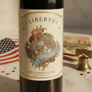 Rótulo De Garrafa De Cerveja Dama Liberdade Art Nouveau EUA 250 Motivo ID1303