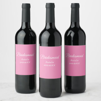 Rótulo De Garrafa De Cerveja Damas de honra rosa minimalista simples adicionar 