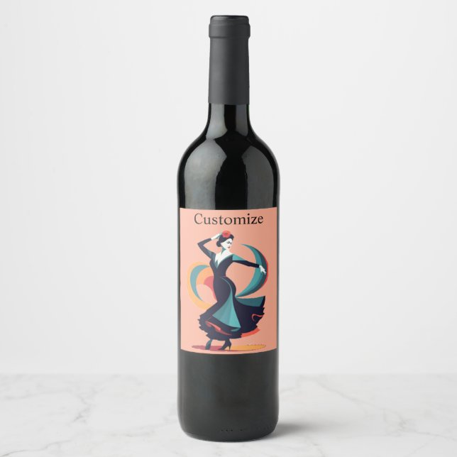 Rótulo De Garrafa De Cerveja Dançarino do Flamenco Thunder_Cove (Frente)