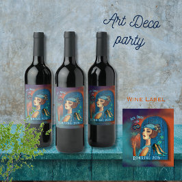 Rótulo De Garrafa De Cerveja Deco de Arte de Revivalização dos Vinte Anos