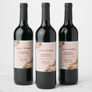 Rótulo De Garrafa De Cerveja Decoração Floral Aniversário Feminino