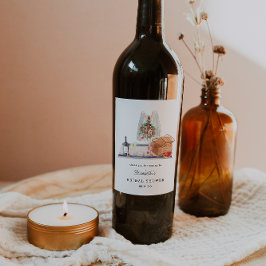 Rótulo De Garrafa De Cerveja Degustação de Vinhos Elegante | Chá de Noiva ao Ar