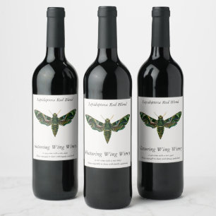 Rótulo De Garrafa De Cerveja Deilephila Nerii - Rótulo do Vinho Oleander Hawk-M
