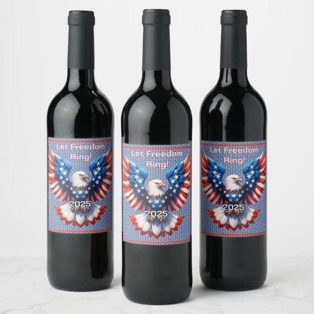 Rótulo De Garrafa De Cerveja Deixe a Liberdade Soar Águia Americana (Garrafas)