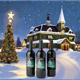 Rótulo De Garrafa De Cerveja Deixem-na nevar Aquarela inverno Madeira de Natal