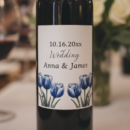 Rótulo De Garrafa De Cerveja Delft Blue Tulip, personalizado