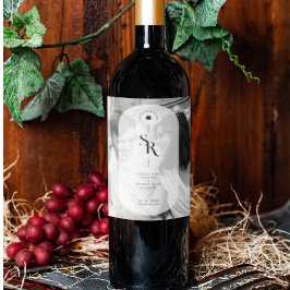 Rótulo De Garrafa De Cerveja Delicar Vellum Transparente Preto e Branco Elegant