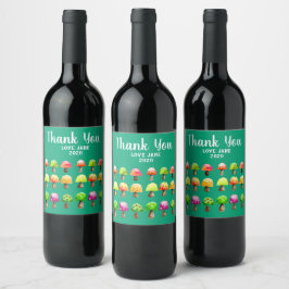 Rótulo De Garrafa De Cerveja Denominação do rótulo de vinho de cogumelos de cor