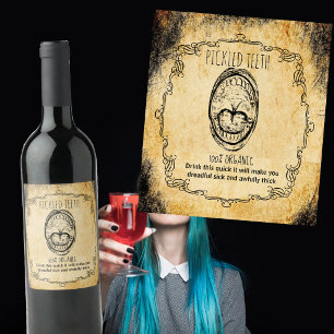 Rótulo De Garrafa De Cerveja Dentes de apóthecary Halloween foram escolhidos