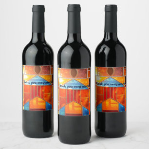 Rótulo De Garrafa De Cerveja Derramamento claro mágico das janelas da igreja