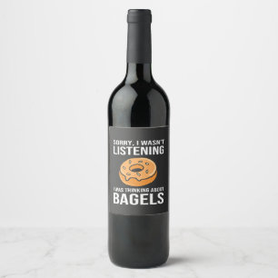 Rótulo De Garrafa De Cerveja Desculpe, estava pensando em Bagels judeu Hanukkah