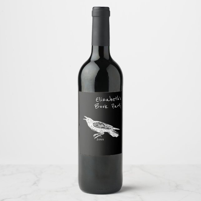 Rótulo De Garrafa De Cerveja Desenhado À Mão, Raven (Frente)