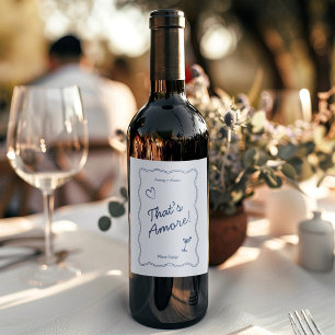 Rótulo De Garrafa De Cerveja Desenhar Mão Azul Vintage Que é Mais Casamento