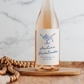 Rótulo De Garrafa De Cerveja Desenho Azul Caprichoso de Solteira