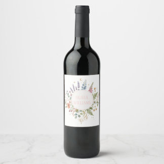 Rótulo De Garrafa De Cerveja Desenho Botânico Floral Vintage Elegante