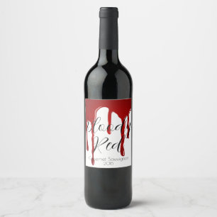 Rótulo De Garrafa De Cerveja Desenho de Halloween de Terror com Sangue Pingando