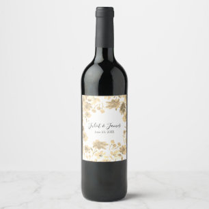 Rótulo De Garrafa De Cerveja Desenho Floral em Aquarela Vintage Elegante
