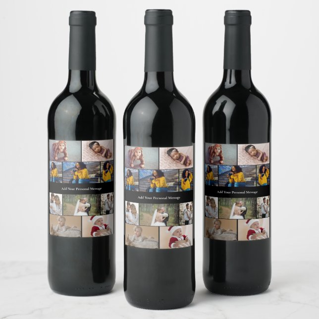 Rótulo De Garrafa De Cerveja Design da Sua Própria Colagem de Fotos 10 (Garrafas)