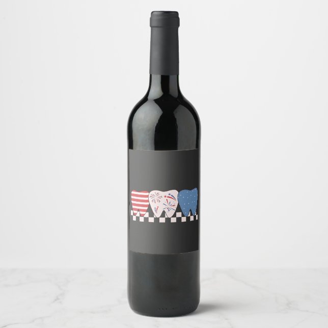 Rótulo De Garrafa De Cerveja Design de 4 de julho (Frente)