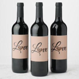 Rótulo De Garrafa De Cerveja Design de Amor Coração de Leopardo Glamour