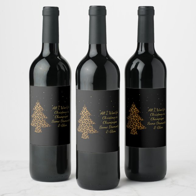 Rótulo De Garrafa De Cerveja Design de árvore de leopardo de férias chic (Garrafas)