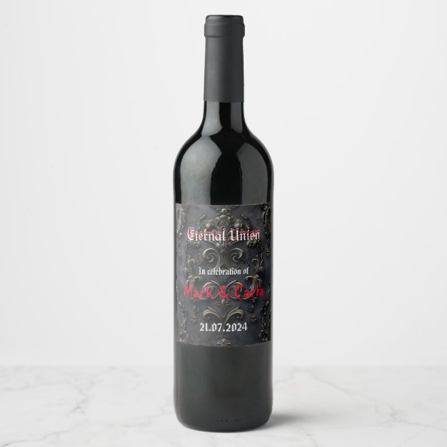 Rótulo De Garrafa De Cerveja Design de decoração gótica elegante (Frente)